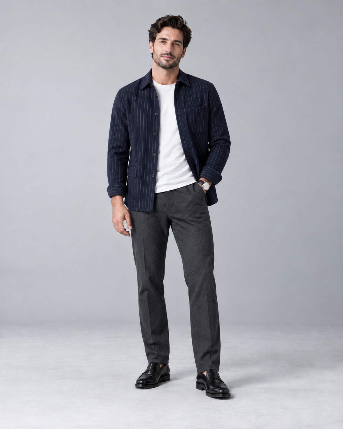 Navy Overshirt — City Streets
