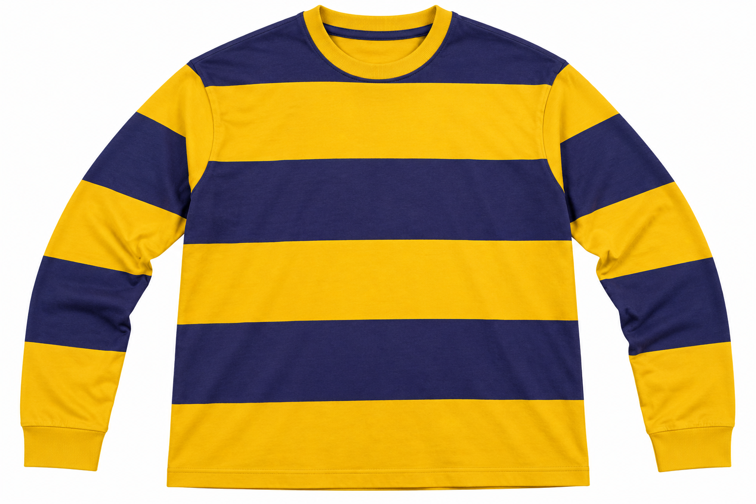 Mustard and Navy Striped Rugby Tee